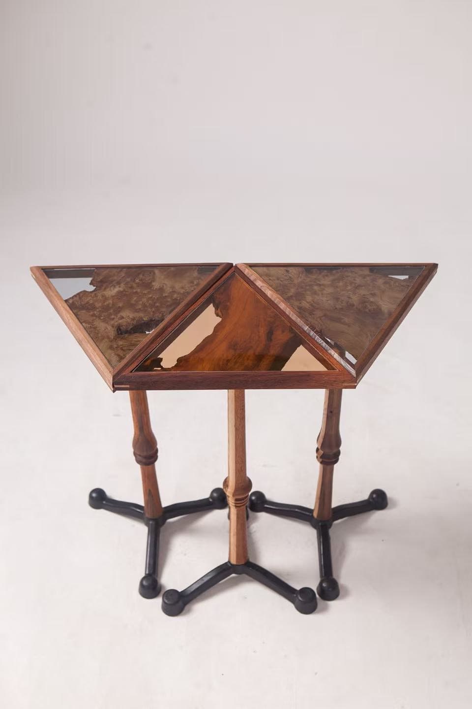 Front view of three Product 04 tables joined into a single arrangement.